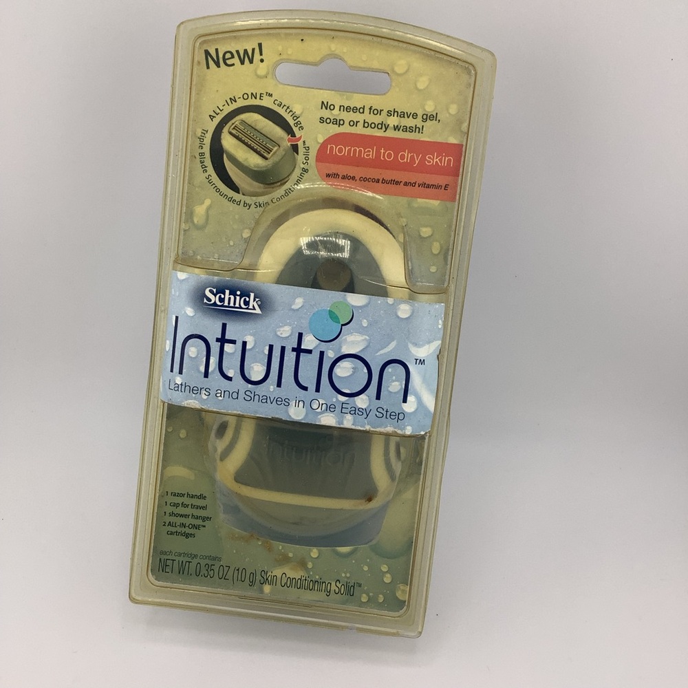 New Schick Intuition Woman Razor, 2 All-in-One Cartridges, Cap and Shower Hanger